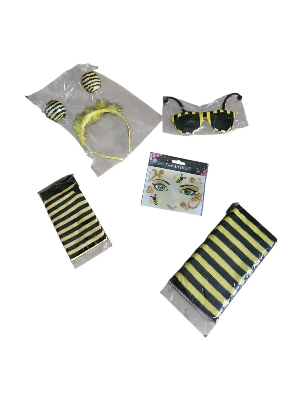 Classic Black & Yellow Bee Costume Set - Includes Wings, Tutu, Accessories